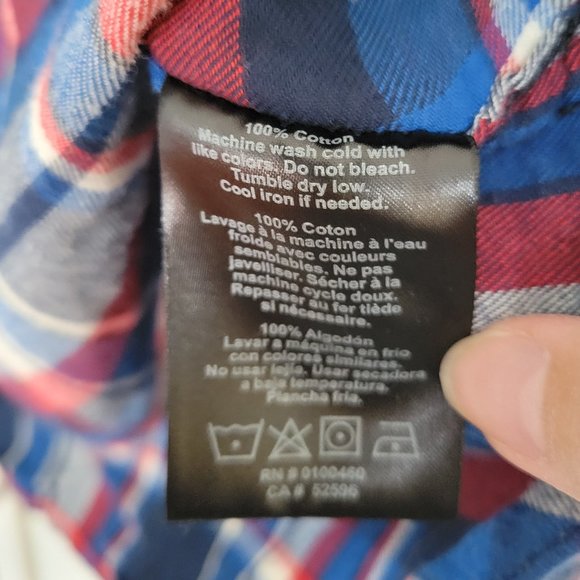 Kavu Plaid Flannel Long Sleeve Shirt - Medium - Blue/red/white - Picture 9 of 10